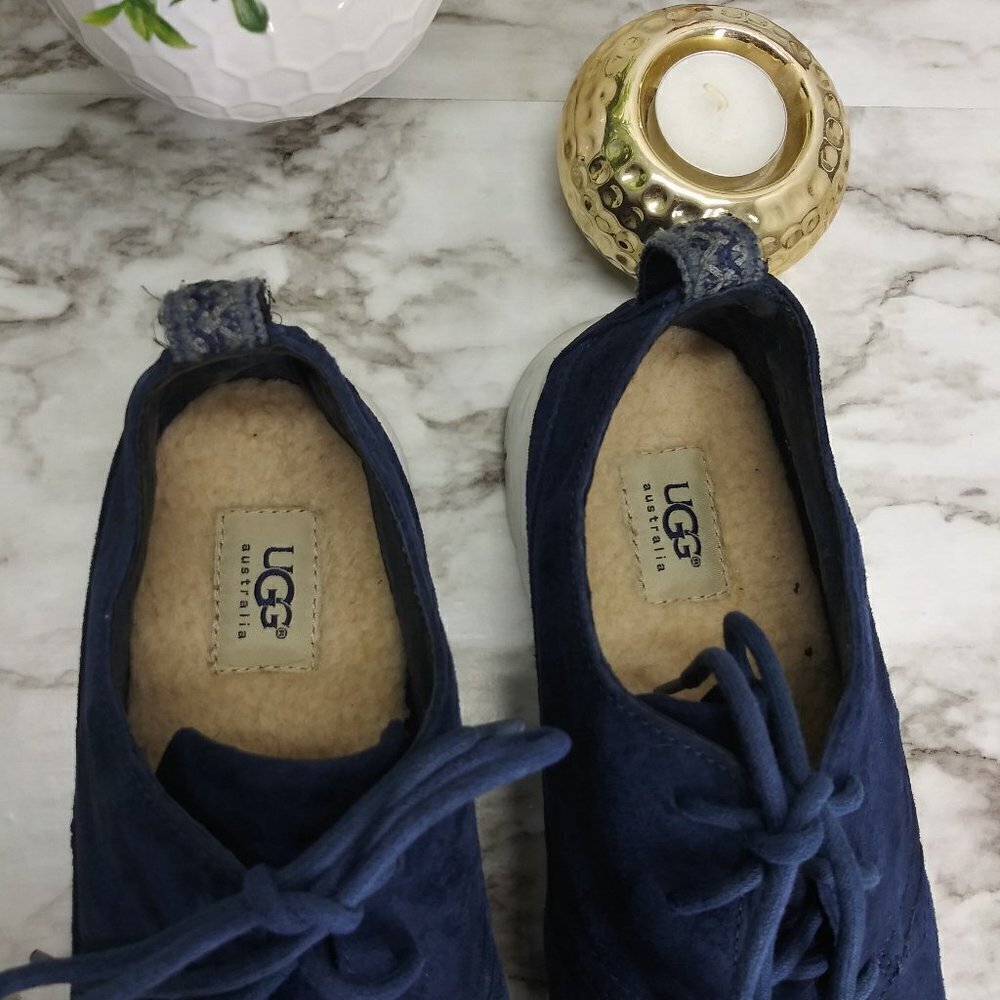 UGG navy suede light weight Oxfords Sneakers sz.10 - Picture 12 of 14